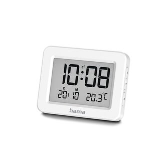 Hama Kos, digitální budík, s datem a teplotou, bílý Hama Kos, digitální budík, s datem a teplotou, bílý