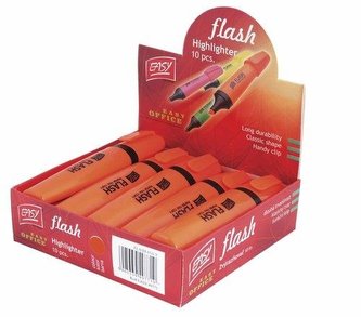 Zakreślacz Flash pomarańczowy (10szt) EASY
