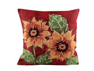 Gobelínový povlak na polštář slunečnice 45x45 cm - 1 ks - 1 červená