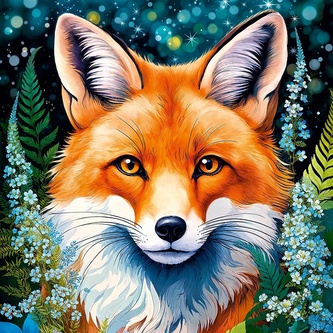 Puzzle Cherry Pazzi 1000d. Liška v květinách (Red Fox in Flowers)