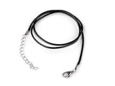 Voskovaná šňůrka s karabinkou z nerezové oceli délka 45 cm - 100 ks - černá