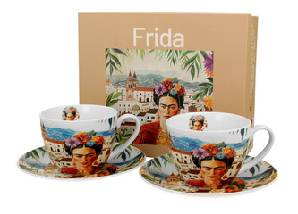 2 filiżanki ze spodkami MEXICAN ART RED