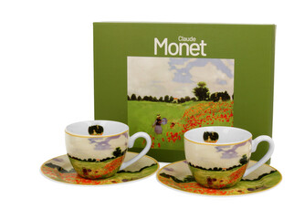 2 filiżanki espresso ze spodkami POPPY FIELD inspired by Monet