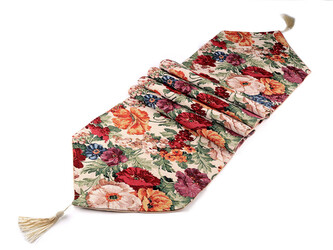 Běhoun / ubrus gobelín květy 33x175 cm - 1 ks - 2 multikolor