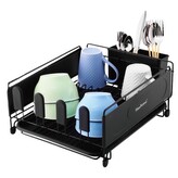 HOME ELEMENTS-HR Odkapávač na nádobí multifunkční, černá