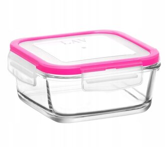 dóza 0,72l FRESCO, 1ks, 14,2x14,2x5,9cm, víčko plast, sklo