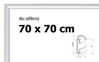 BFHM Hliníkový rám na puzzle 70x70cm - stříbrný