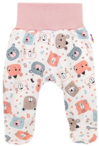 Polodupačky, bavlna Space Bear, Baby Nellys - pastel pudrová, vel. 74; 74 (6-9m)