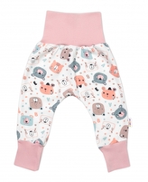 Tepláčky - Baggy, bavlna Space Bear Pastel, Baby Nellys - pudrové, vel. 68; 68 (3-6m)