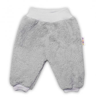 Baby Nellys Kojenecké chlupáčkové tepláčky Cute Bunny - šedé, vel. 62; 62 (2-3m)