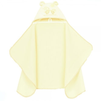 Maxi osuška, pončo s kapucí Zajíčci 70x120cm - smetanová