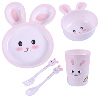 Sada dětského nádobí 5D pro děti - Zajíček