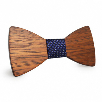 Dřevěný motýlek Gaira Elegant - hnědý-modrý