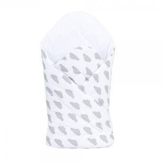 Zavinovačka pro miminko - Mráčky šedé, bílá