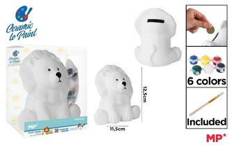 Skarbonka ceramiczna do malowania lew