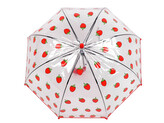 Dětský průhledný vystřelovací deštník jahoda - 1 ks - 2 červená