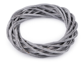 Proutěný věnec Ø25 cm - 1 ks - 2 šedá