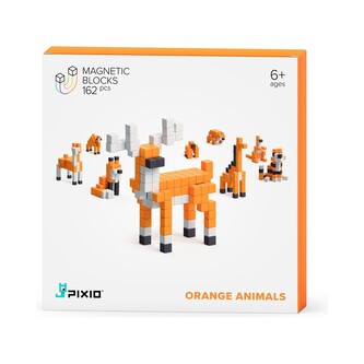 PIXIO Orange Animals magnetická stavebnice