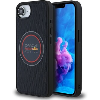 Oracle Red Bull Racing PU Leather Red Ring MagSafe kryt iPhone 16e modrý