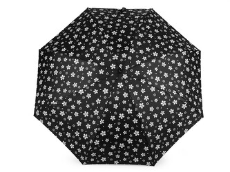 Dámský mini skládací deštník květy - 1 ks - 15 černá