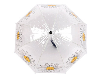 Dívčí průhledný deštník květy - 1 ks - transparent