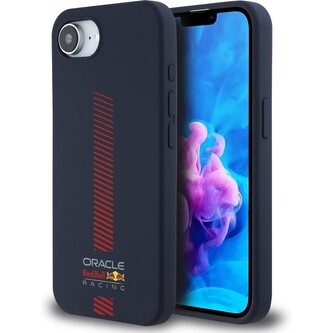 Oracle Red Bull Racing Silicone Powerbar MagSafe kryt iPhone 16e modrý