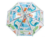 Dětský průhledný vystřelovací deštník dinosaurus - 1 ks - tyrkys