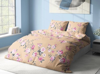 Bavlněné povlečení Růže béžové 140x200, 70x90 cm