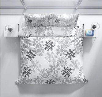 Bavlněné povlečení Bílé vločky 140x200, 70x90 cm Bavlněné povlečení Bílé vločky 140x200, 70x90 cm