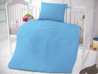 Bavlněné povlečení do dětské postýlky modré