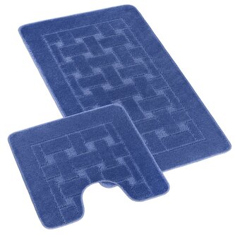Koupelnová a WC předložka obdelníky modré