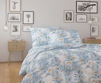 Francouzské bavlněné povlečení NORDIC COLLECTION 200x200, 70x90cm YVES modré