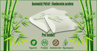 Anatomický polštář s bambusovým potahem Anatomický polštář s bambusovým potahem