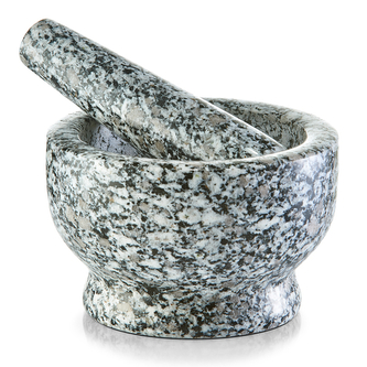 ZELLER Hmoždíř s tloučkem ze žuly, šedý průměr 13 cm