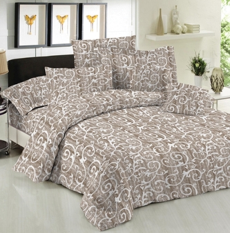 Bavlněné povlečení Ornament hnědý 140x200, 70x90cm Bavlněné povlečení Ornament hnědý 140x200, 70x90cm