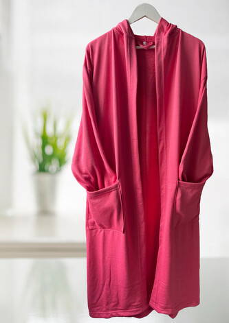 Župan s kapucí růžový