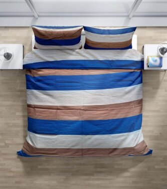 Krepové povlečení Pruhy modré Krepové povlečení Pruhy modré