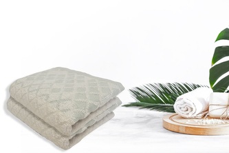 Dětský ručník Káro 40x60 cm bílá-tyrkys (32)