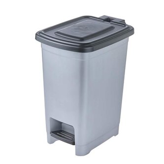 NÁŠLAPNÝ ODPAD.KOŠ,10L,21X28X35CM, SVĚTLE STŘÍBRNÁ