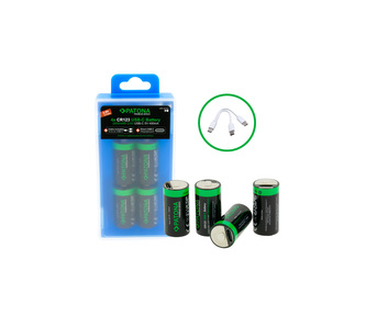 Aku CR123A Li-lon 800mAh 3,7V-4ks s USB-C nabíjením