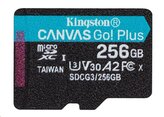 Kingston paměťová karta 256GB microSDXC Canvas Go Plus Gen4 C10 UHS-I U3