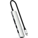 Satechi 6v1 USB-C Slim víceportový adaptér stříbrný