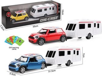 Auto metal z przyczepą otwierane drzwi, karty MIX