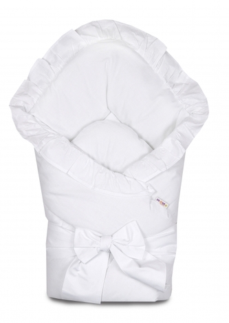 Rychlozavinovačka s volánkem a stuhou - bílá