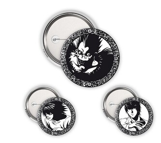 Plackový set Death Note - Light, L & Ryuk