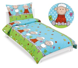 Povlečení krepové - Modrá,Zelená,Bílá - 140x200, 70x90 cm