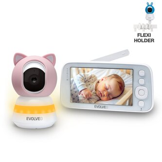 EVOLVEO Baby Monitor N5 - Set videochůvičky s 360° dohledem, obousměrnou komunikací a ukolébavkami, růžová EVOLVEO Baby Monitor N5 - Set videochůvičky s 360° dohledem, obousměrnou komunikací a ukolébavkami, růžová