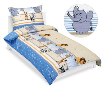 Povlečení krepové - Modrá,Béžová,Bílá - 140x200, 70x90 cm