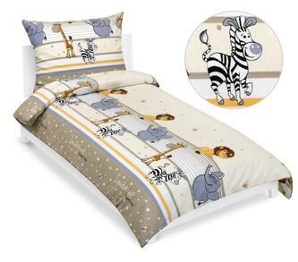 Povlečení krepové - Hnědá,Béžová,Bílá - 140x200, 70x90 cm