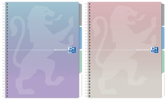 Oxford - Blok spirálový s registrem Oxford Projectbook A4/80 listů, čtverečkovaný, pastel mix